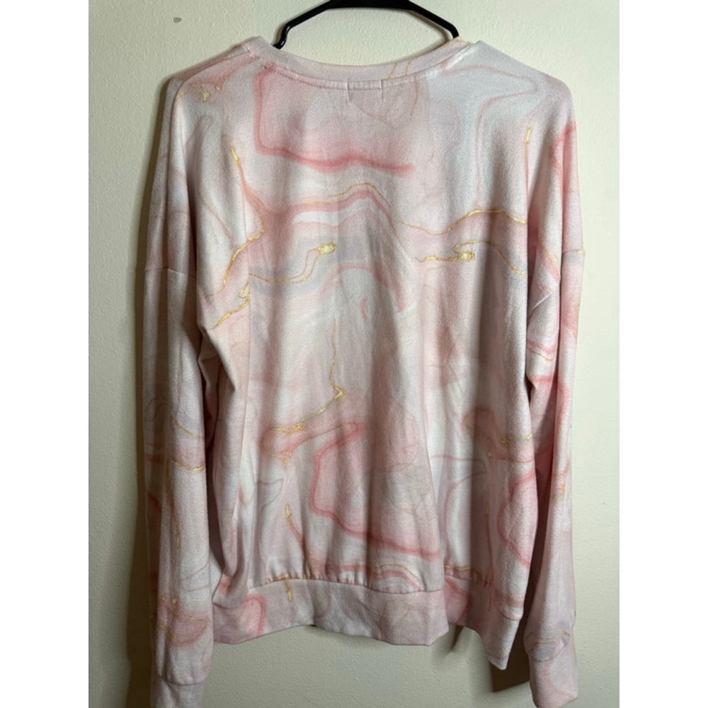 Women's P.J. Salvage Barbie Pink & White Marble Pajama Set L - Picture 6 of 10